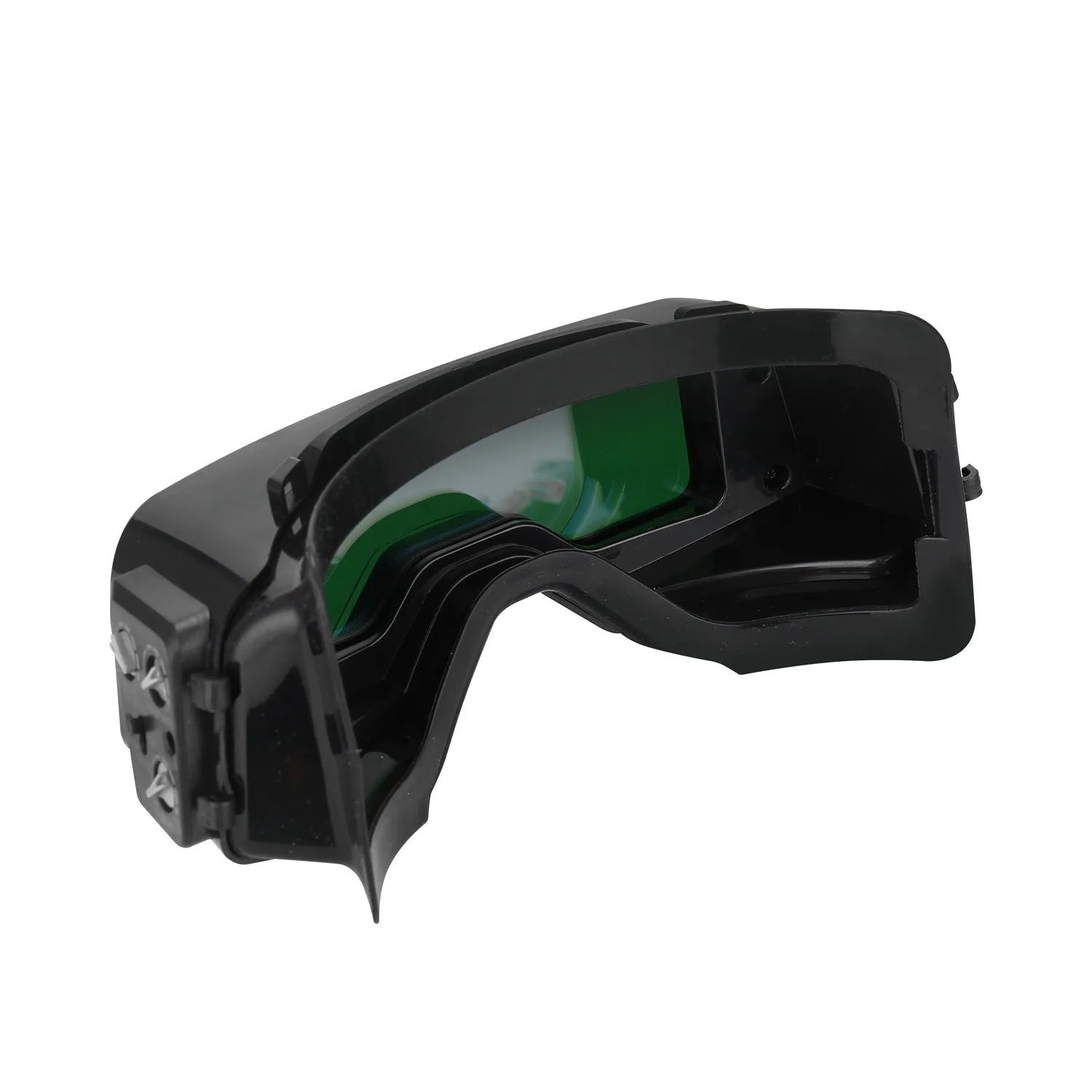 Black automatic changing light welding mask with large viewing window for arc welding protection