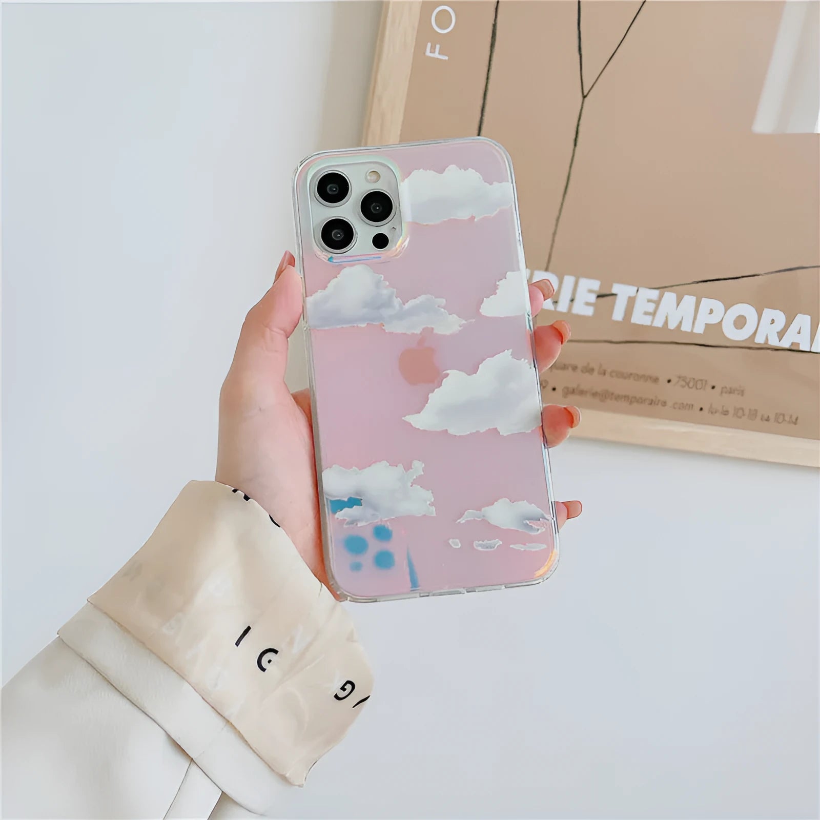 Transparent silicone phone case with laser cloud pattern for iPhone 14 Pro Max