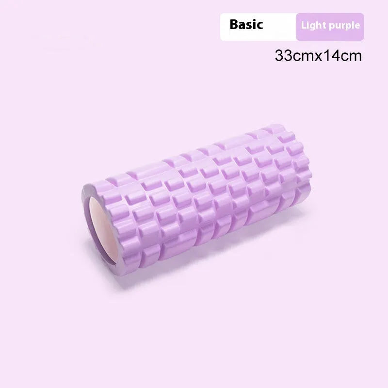 EVA foam roller for fitness in multiple sizes and colours including black, grey, pink, and blue
