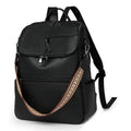 Retro PU college backpack with curved shoulder straps in multiple colour options