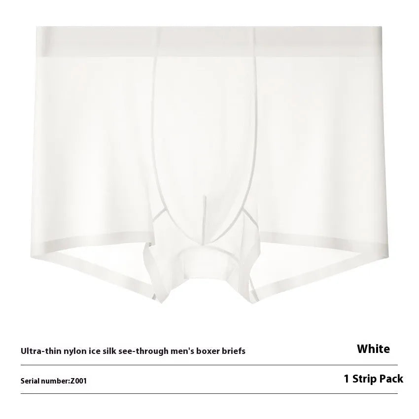 Ice Silk breathable boxer briefs in solid colours with seamless quick-drying design
