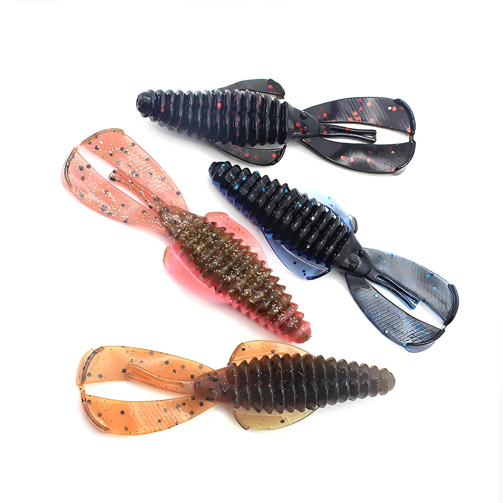 PVC fishing soft bait lure in two sizes with multiple colour variations for freshwater and saltwater angling