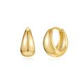 Gold electroplated brass earclip earrings with geometric round design in three style options