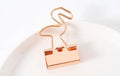 Gold decorative metal paper clips in flamingo, love heart, cloud, cat, cactus and bow shapes
