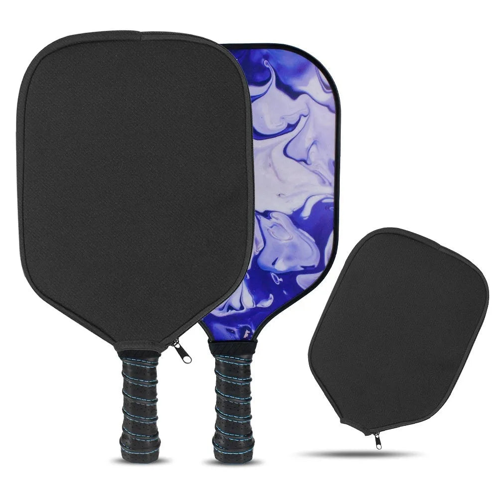 Black neoprene protective sleeve for a table tennis racket or paddle.