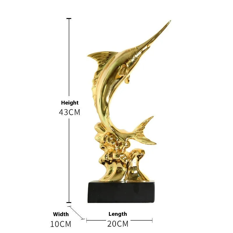 European Swordfish wall decoration in resin and plastic available in four colours.