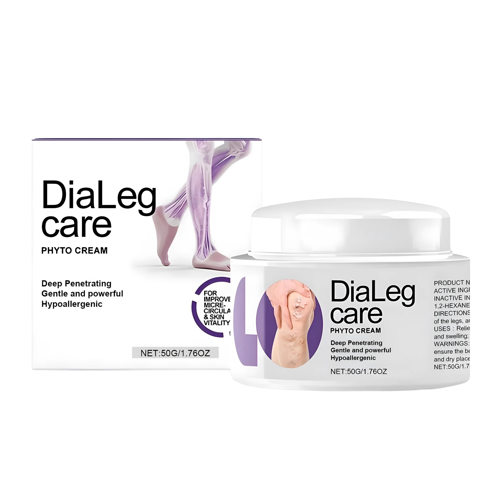 50g jar of varicose vein care cream with mint and shea butter for legs.