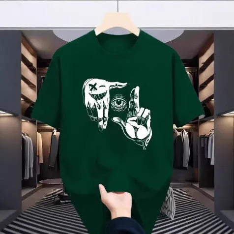 Men's mesh breathable t-shirt with digital cartoon print in multiple colours