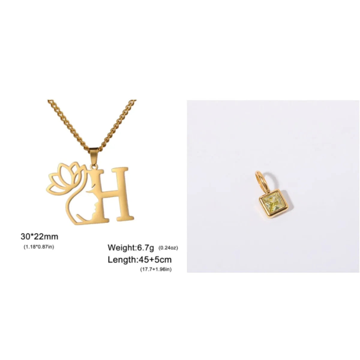 Gold and silver stainless steel fashion necklaces with a cross chain design and matching pendants.