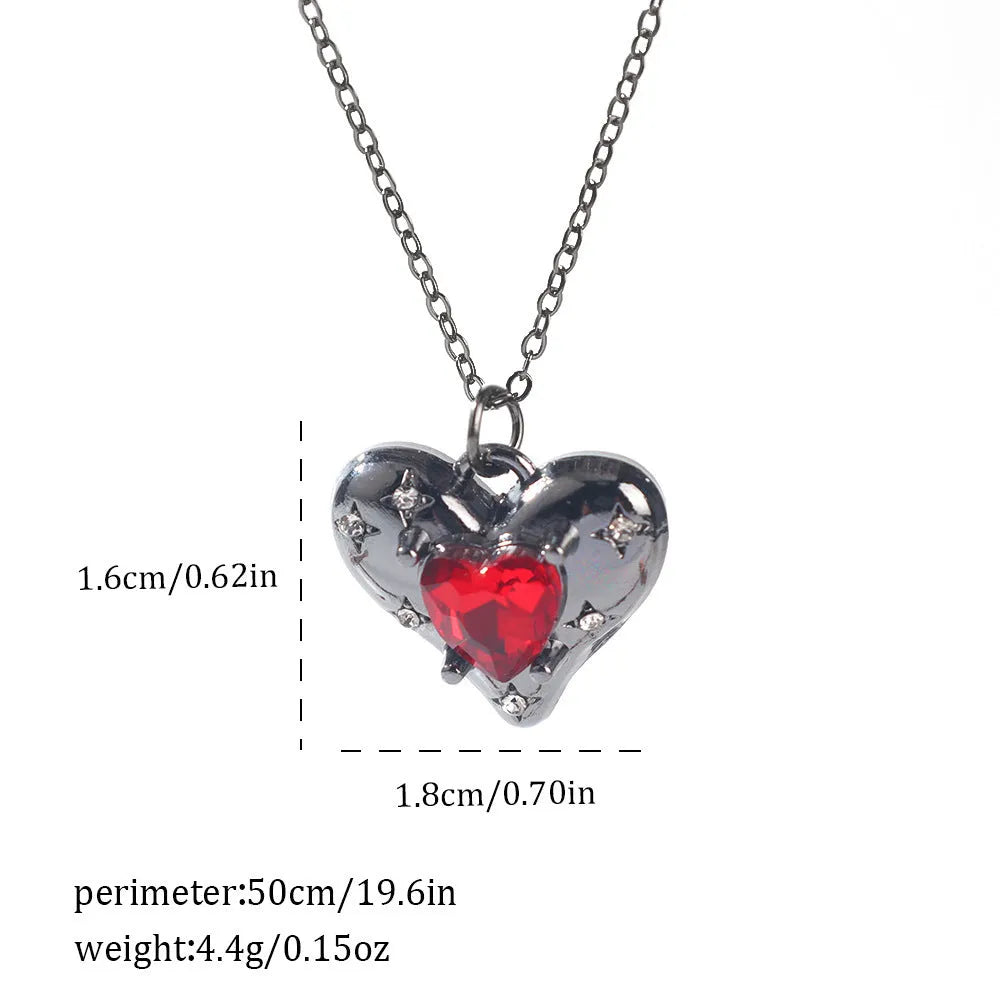 Gothic Halloween necklace with spider and bat alloy pendant on a chain.