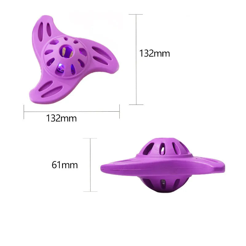 Blue boomerang shaped dog toy with molar texture for medium to large breed puppies