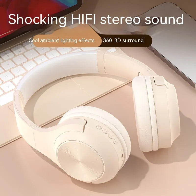 Creative wireless Bluetooth headset in chalk black, ivory white, or youth green colour on a charging stand