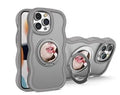 Dirt-resistant magnetic phone case with mirror and bracket in black for iPhone