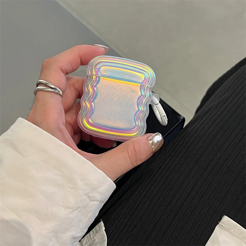 Colourful magic laser and ring design silicone protective case for AirPods Pro 2 and other models