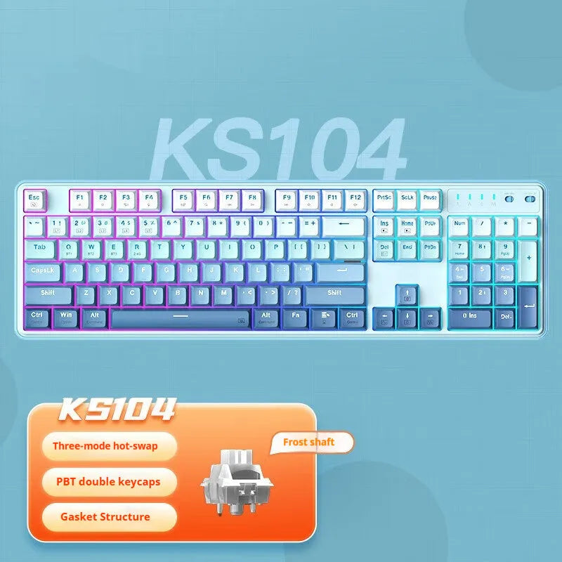 Red Dragon three-mode mechanical keyboard with 104 keys in multiple colour and switch options