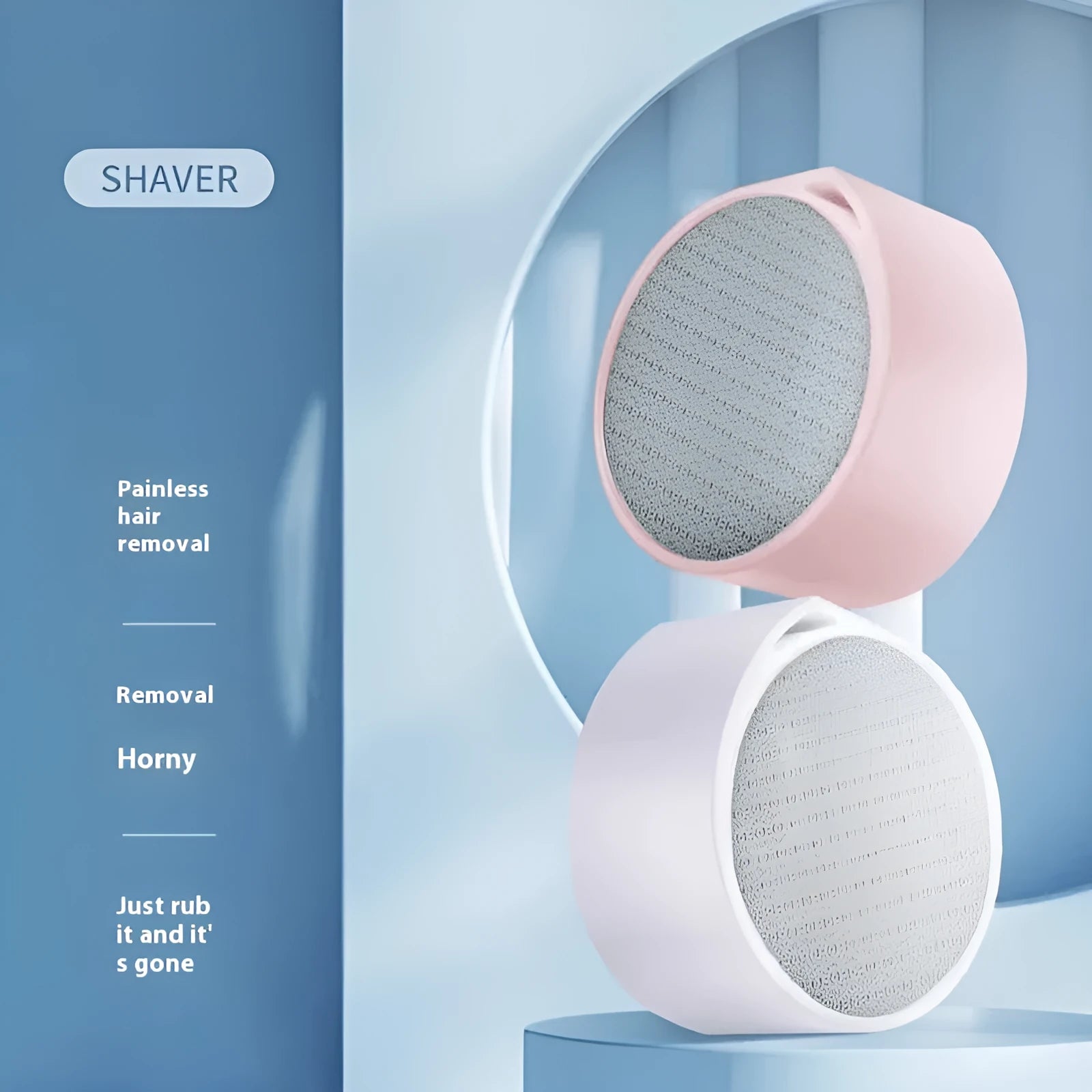 2-in-1 nano glass epilator and dead skin remover foot grinder device in plastic construction