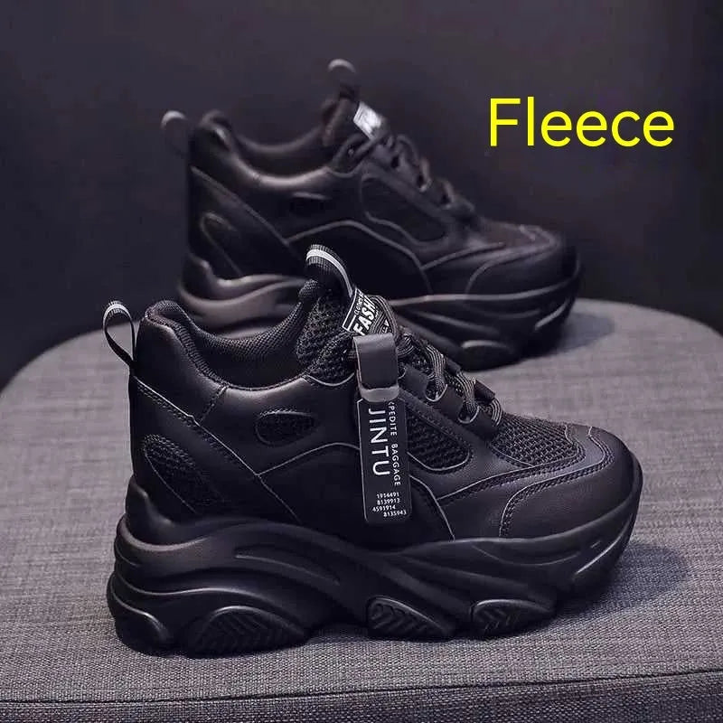 Women's casual platform shoes with mesh upper, TPR sole, and hollow-out toe holder design