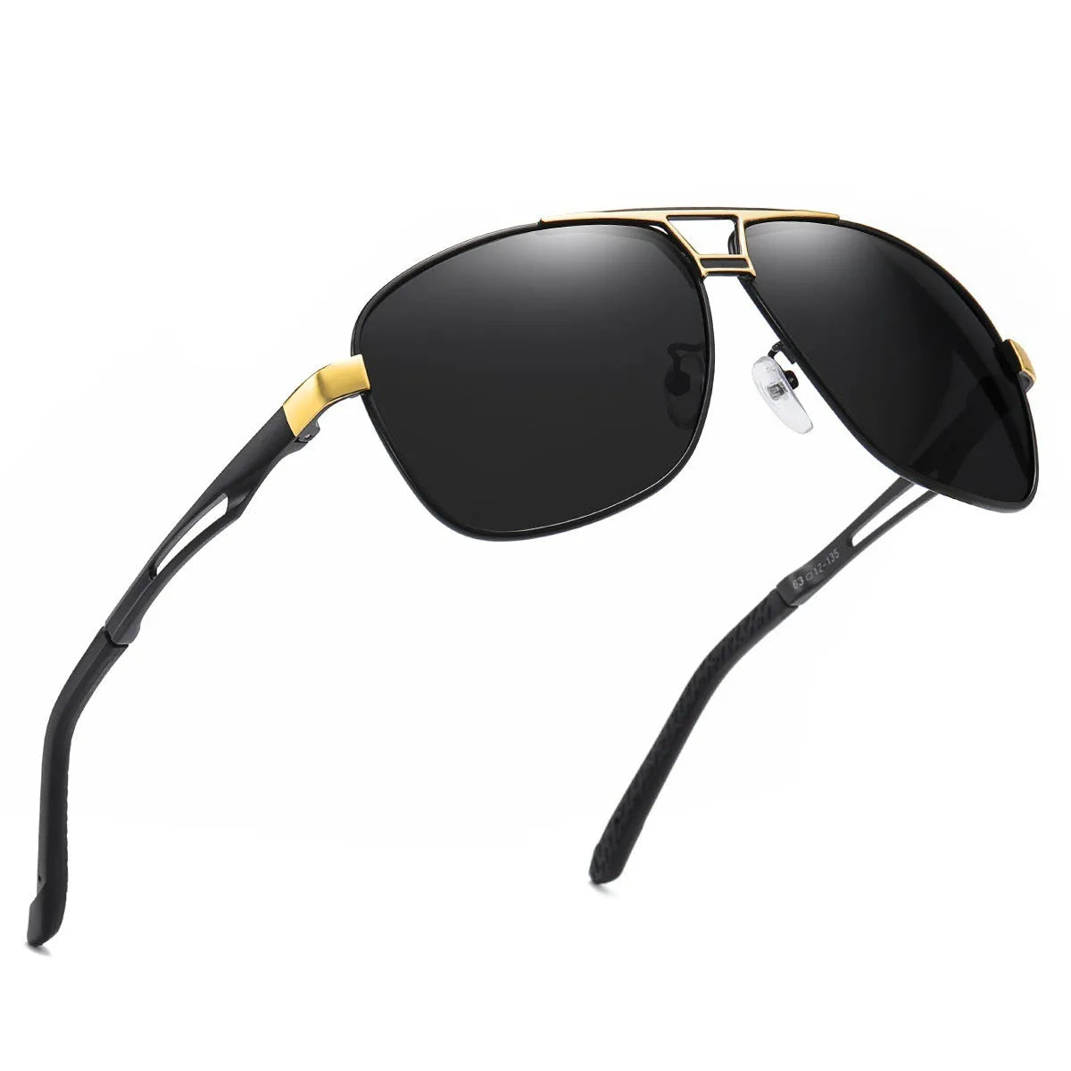 Men's orange red polarised aviator sunglasses with a metal frame.