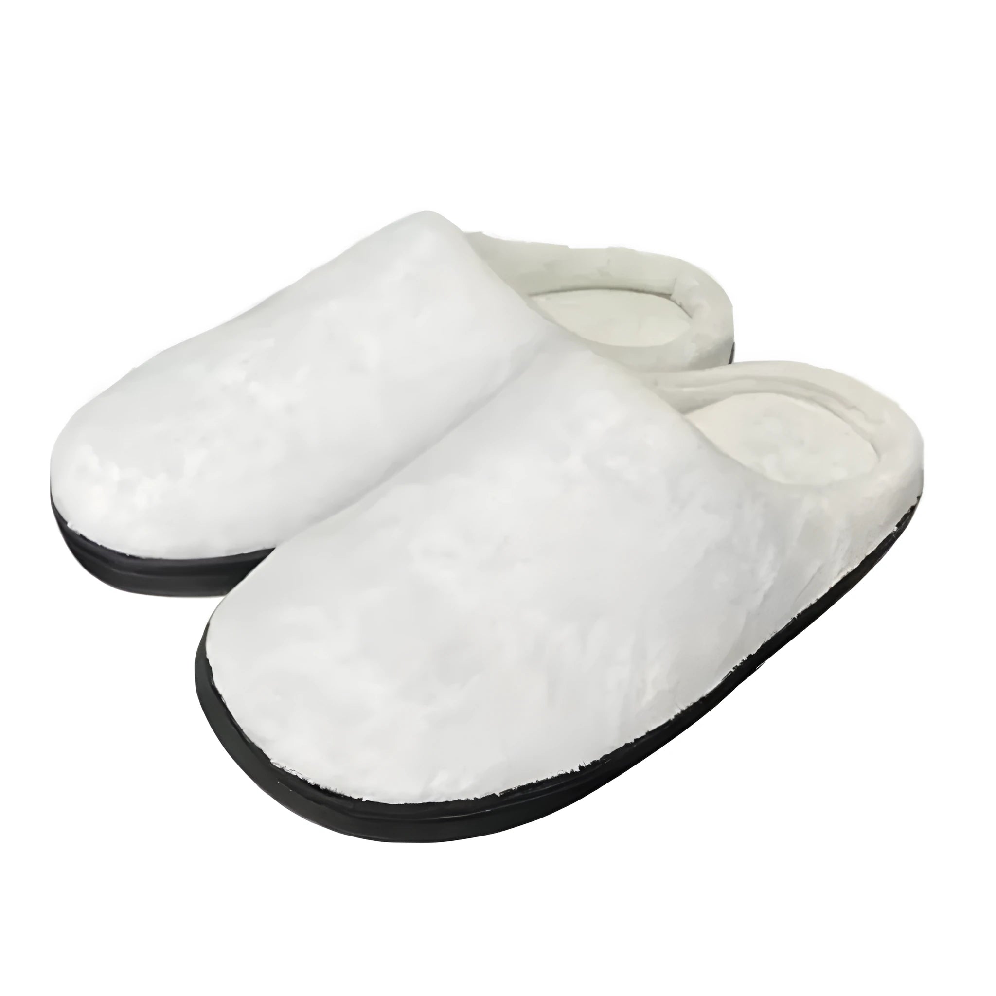 Pattern printed cotton flannel slippers with TPR sole in a custom colour on a white background.