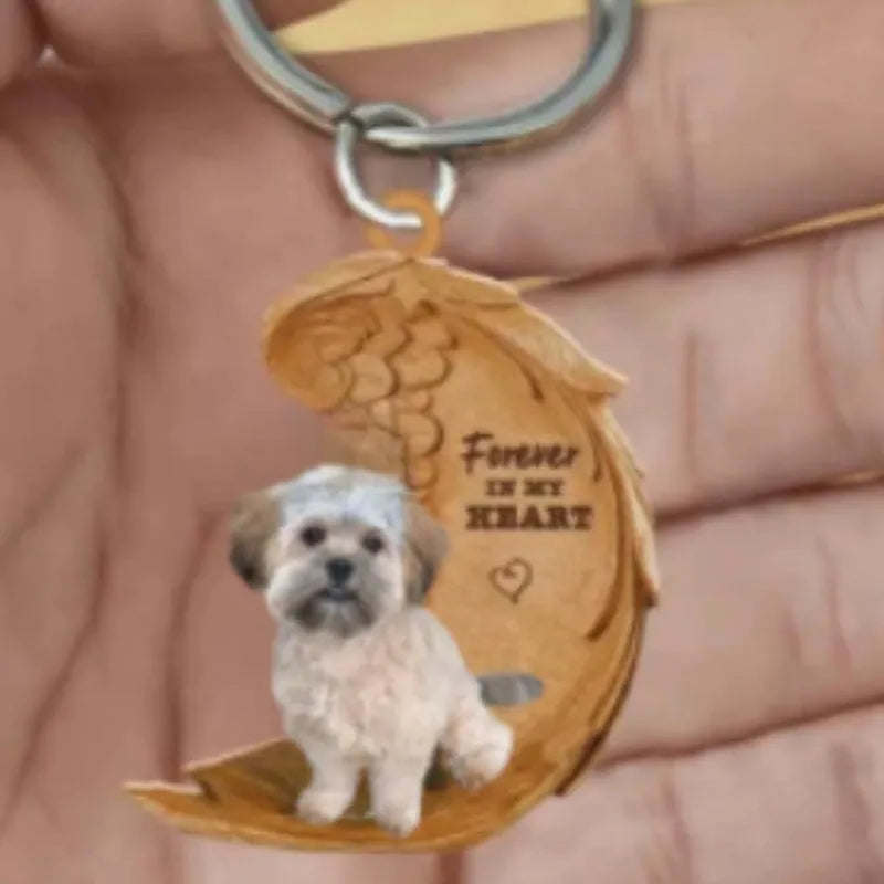 Square acrylic car hanging ornament featuring a creative cute dog picture design.