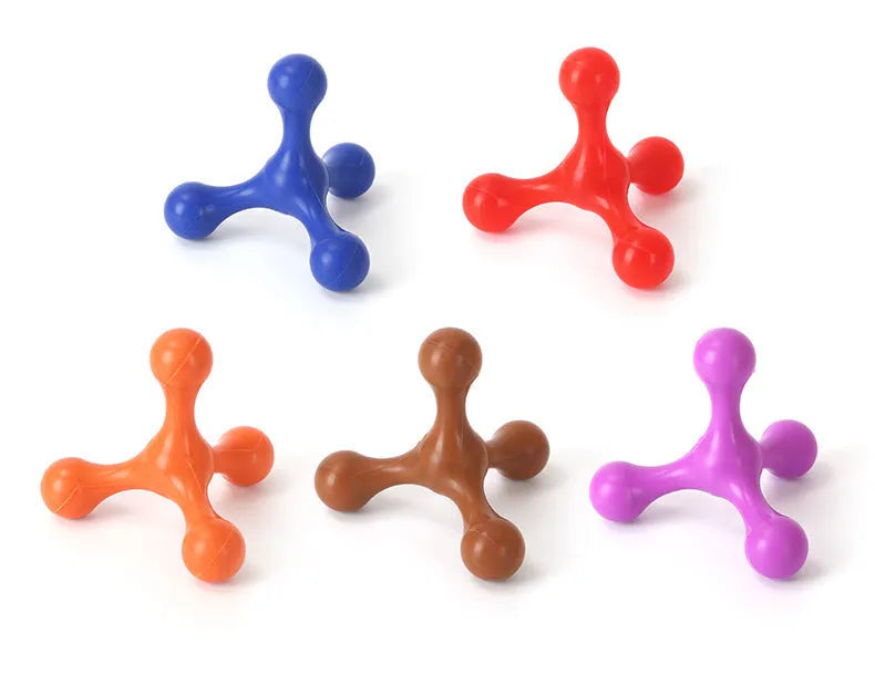9.5cm beef-flavoured silicone chew toy for small dogs in blue, green, purple, red colours