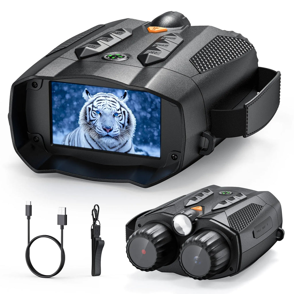 326 double tube night vision instrument with 3-inch IPS screen and 28mm lens for all-black outdoor observation