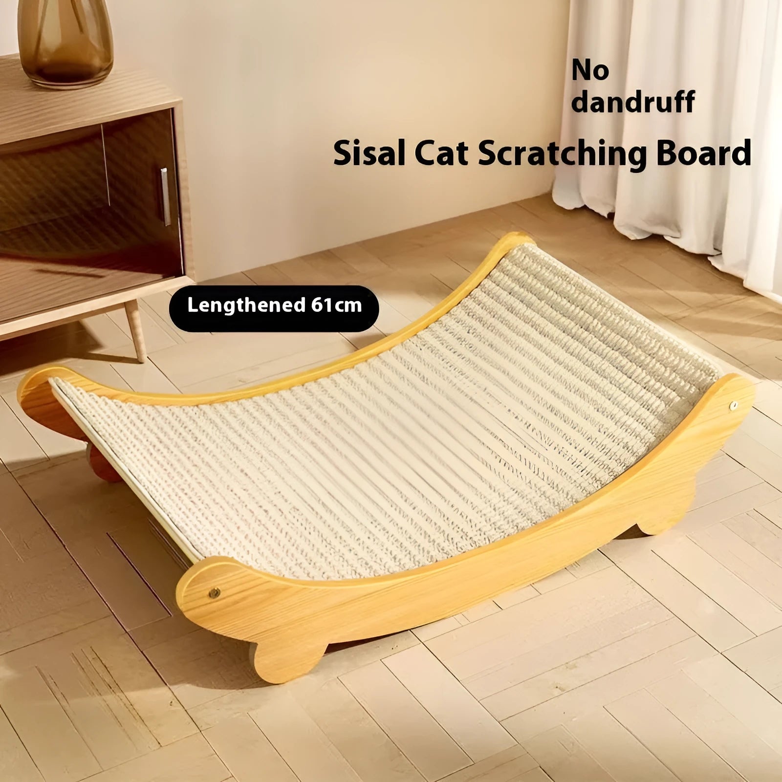Sisal cat scratch board with natural fibre surface in pastoral style, small and large size options