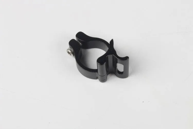 Black aluminium alloy clamp ring with a 28.6mm diameter for vehicle cable management.