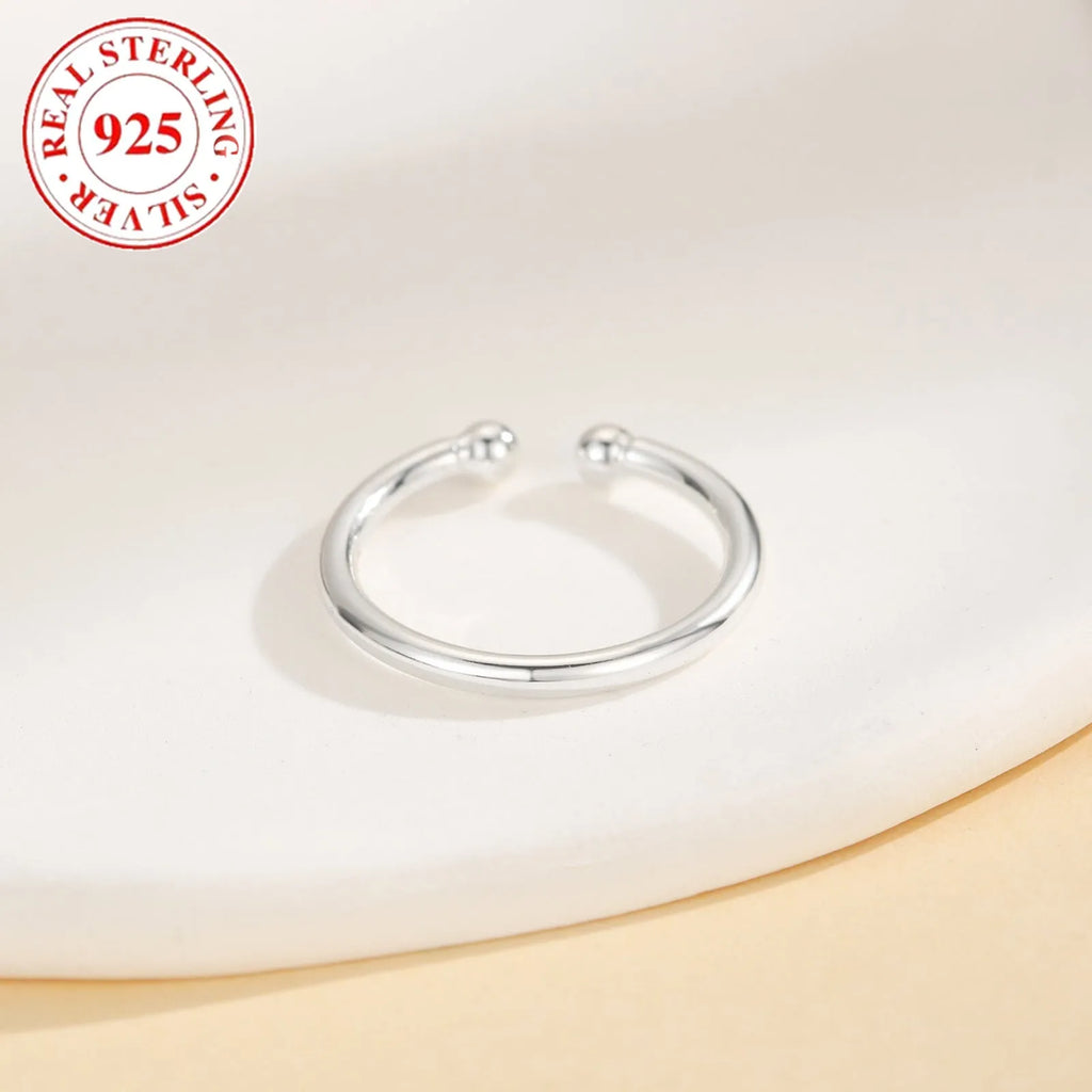 925 sterling silver simple toe ring for women with white gold finish F031 adjustable opening