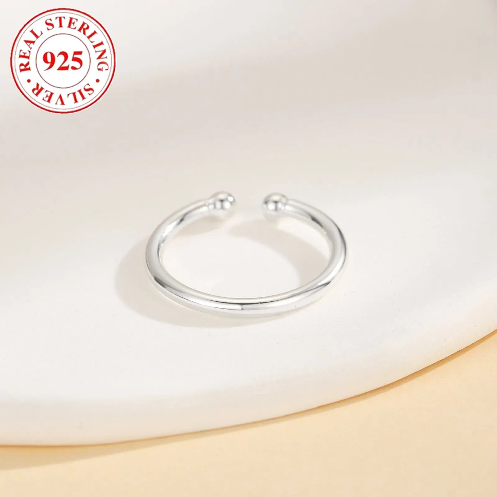 925 sterling silver simple toe ring for women with white gold finish F031 adjustable opening