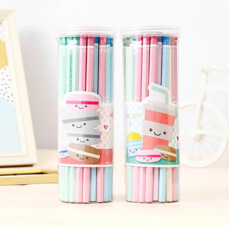 Basswood thermal transfer pencil with six-angle design in pack of 50 HB pencils