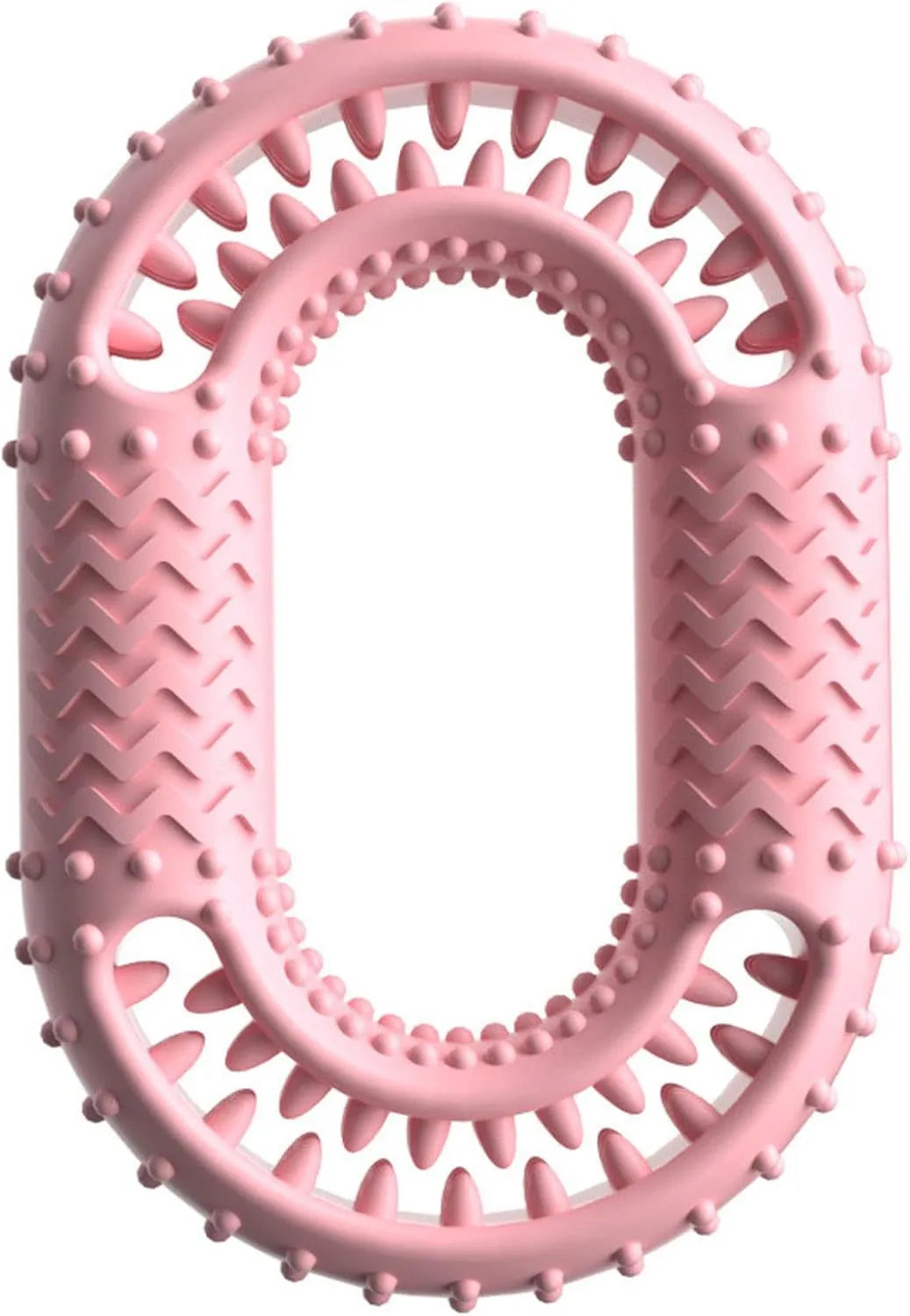 Blue green pink O-ring shaped resistant dog chewing toy for aggressive chewers and dental care