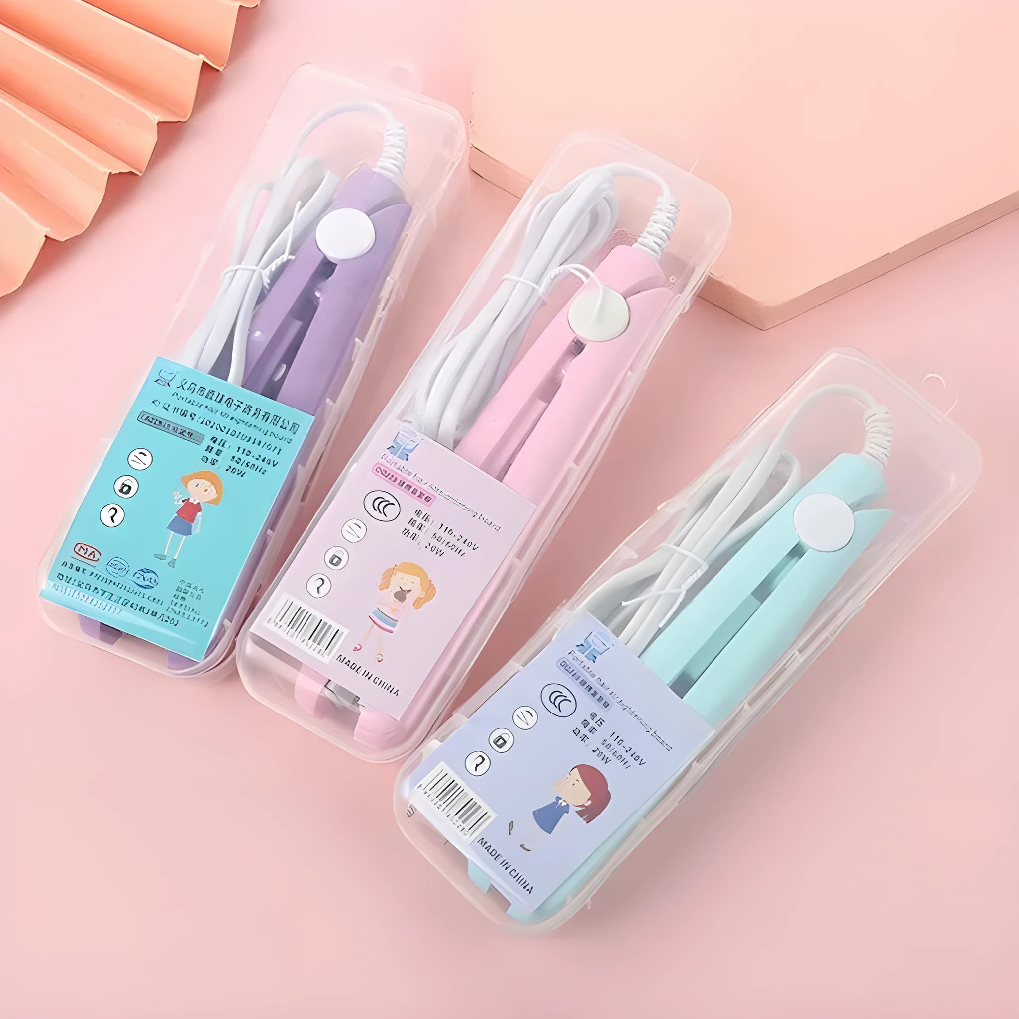 Hairdressing splint hair perm styling tool with straight clip and storage box in choice of colours