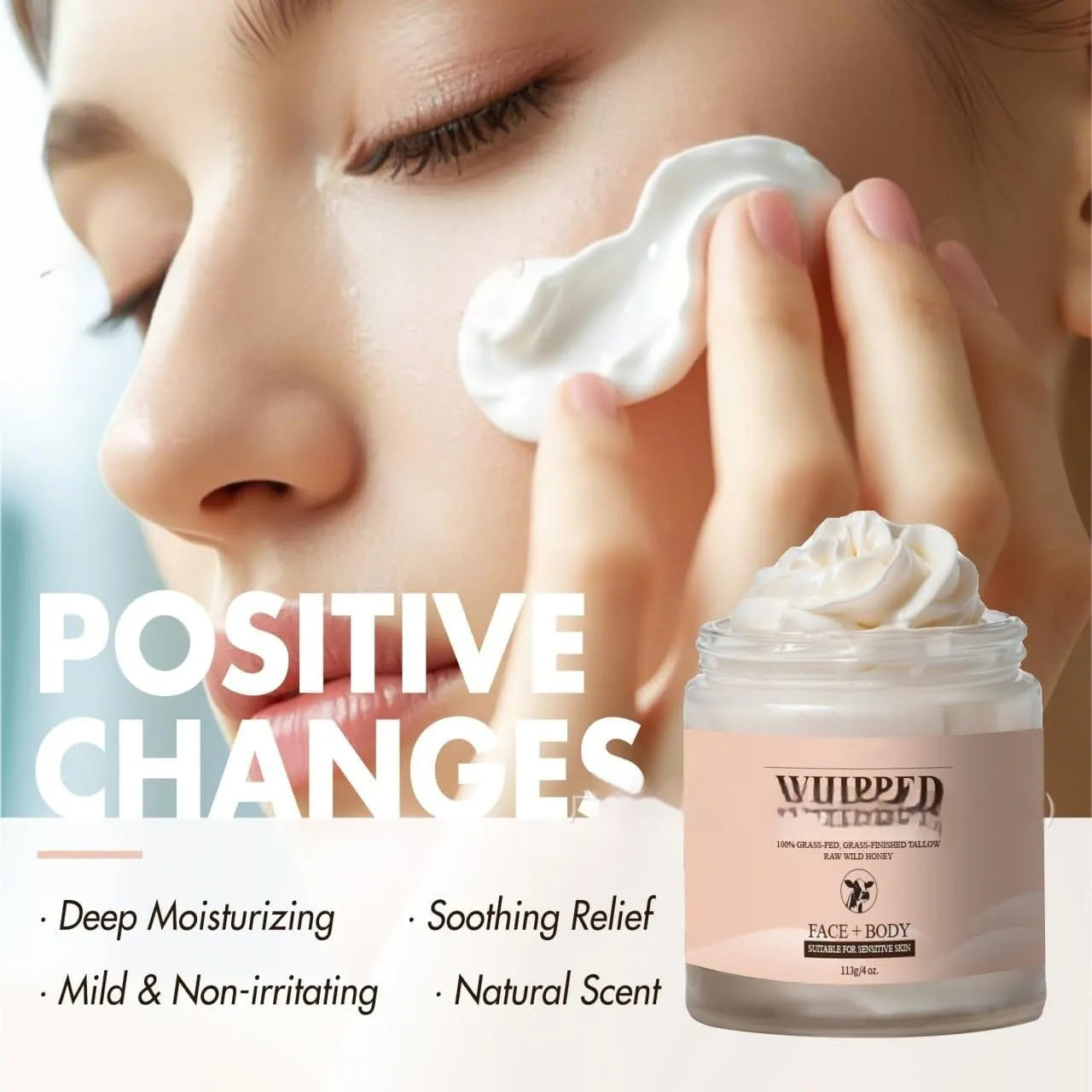 Butter cream facial moisturiser jar with 113g content for dry skin relief