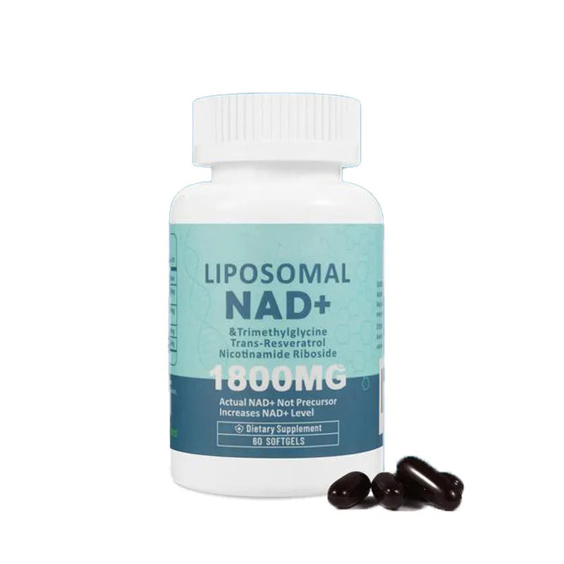 Bottle of NMN gel capsules with 60 or 120 count options