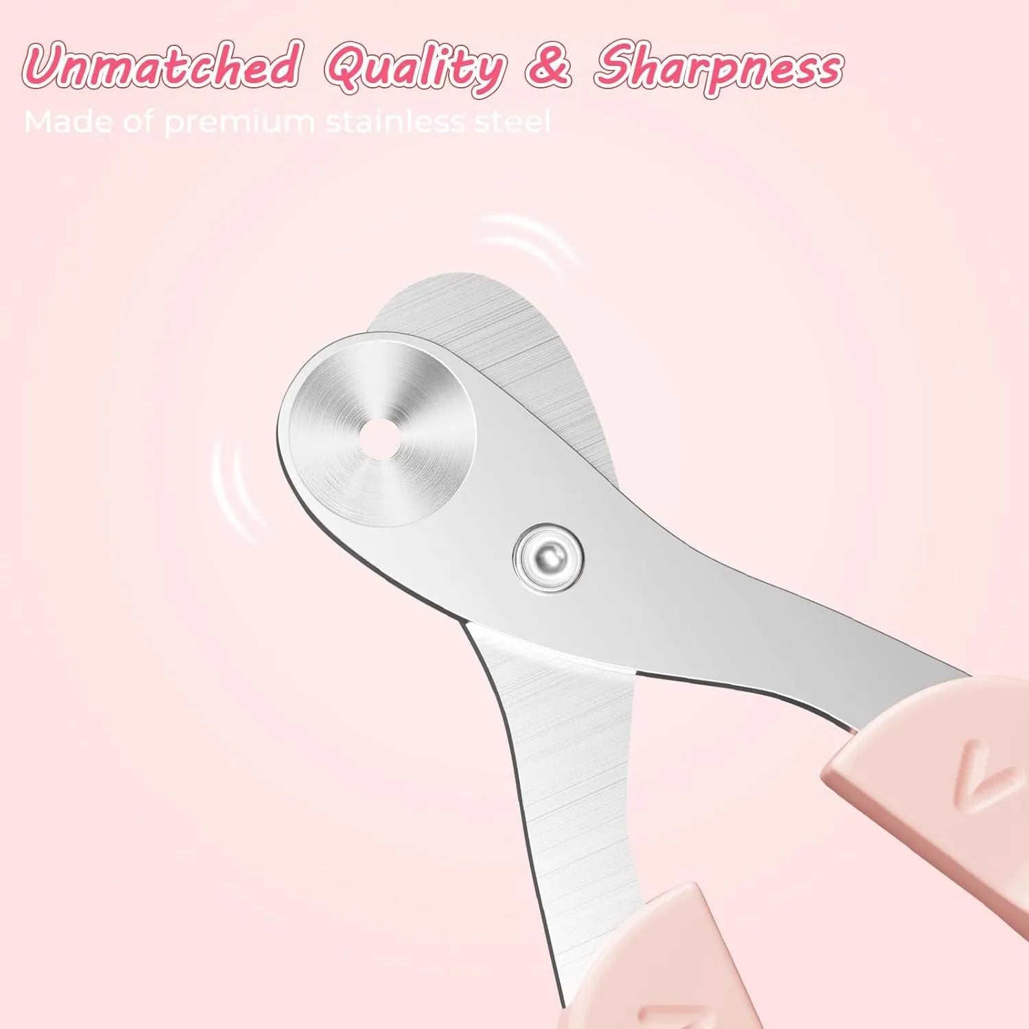 Cat nail clipper with positioning hole and stainless steel blade in blue or pink