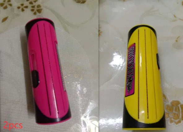 Red and yellow pet comb with stainless steel teeth and ABS plastic handle for dog and cat grooming