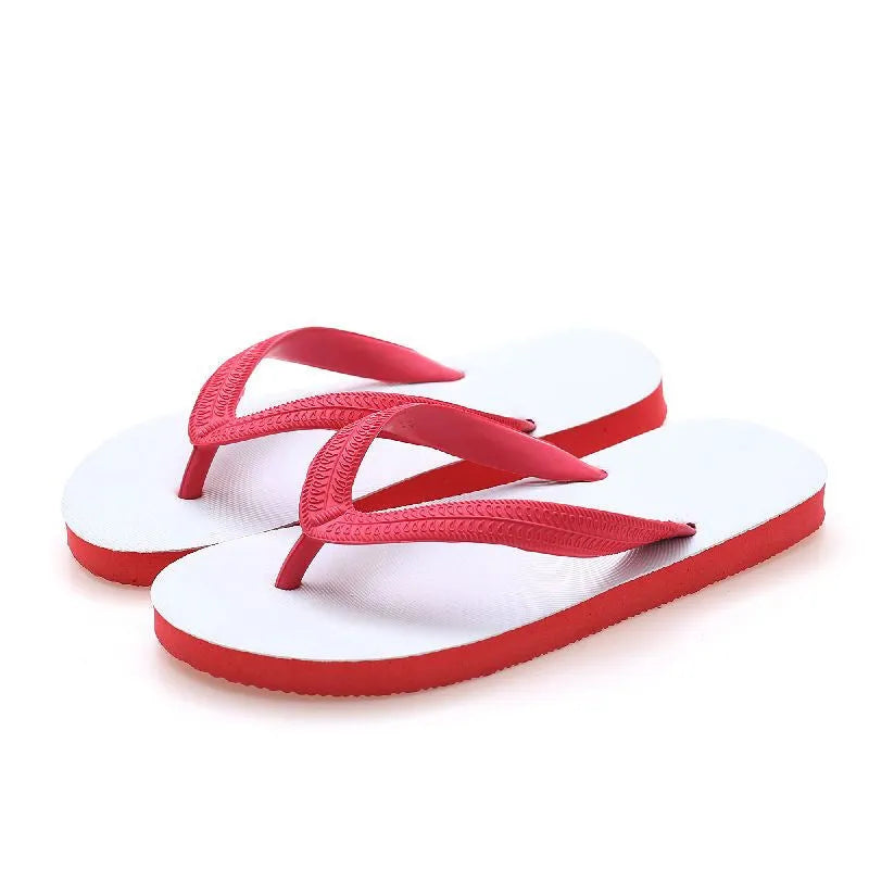 Casual rubber flip-flops with fish logo in green, red, blue, or black colours