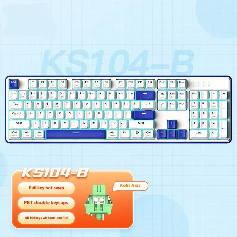 Red Dragon three-mode mechanical keyboard with 104 keys in multiple colour and switch options
