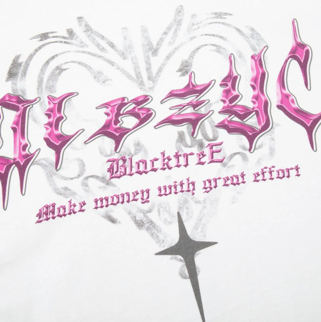 Retro design printed men's cotton t-shirt in black, showing loose fit and short sleeves.