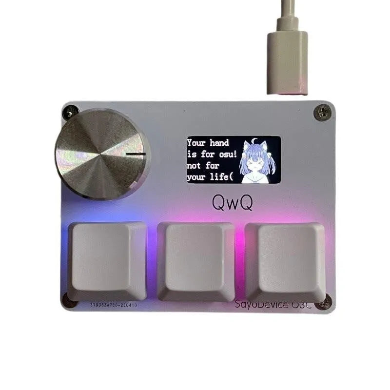 Hall effect magnetic axis numeric keyboard with IPS screen, programmable knob, and RGB backlighting