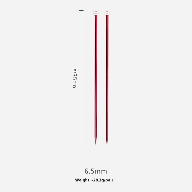 Set of aluminium crochet hooks with silicone grips showing various sizes from 2.0mm to 10.0mm.