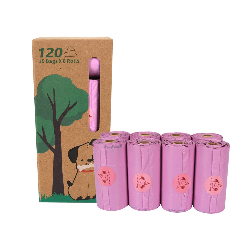 Military green degradable dog poop bags with black bone print, measuring 23 by 33 centimetres