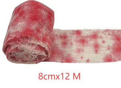 Halloween horror bandage gauze fabric bloody cloth strip polyester material 8cm width