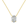 S925 sterling silver necklace with geometric oval ice flower pendant in gold or platinum plating.