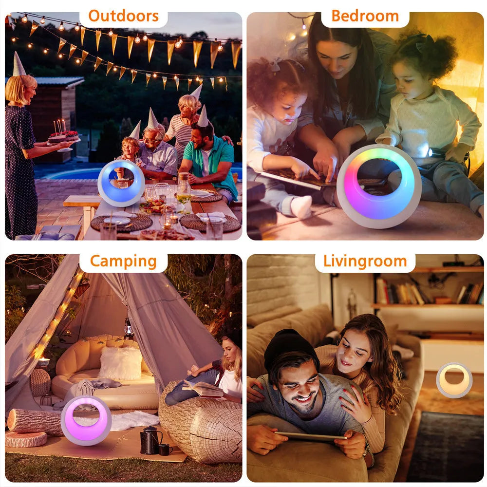 Creative Touch small RGB colour changing night lamp with remote control on desk