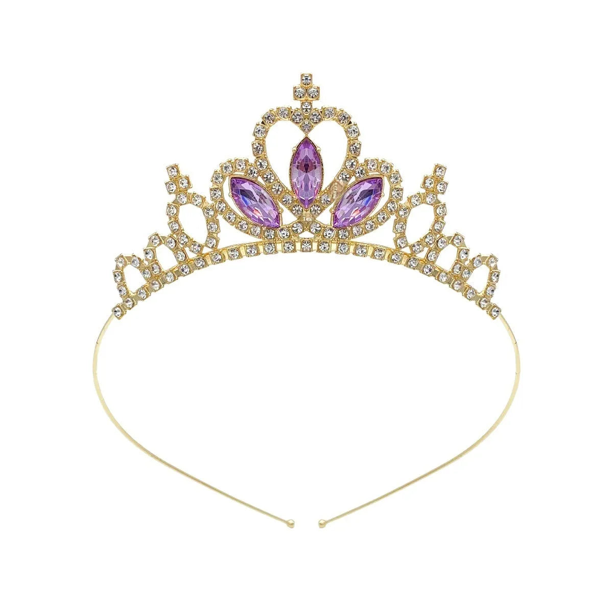 Girl's alloy princess crown with electroplated finish and crystal accents