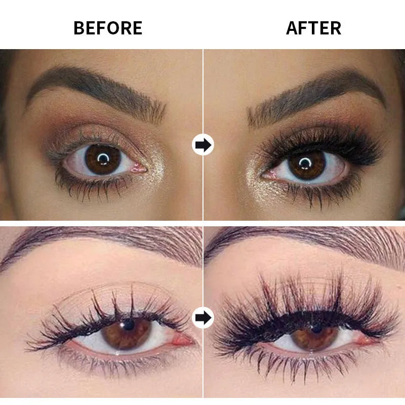 Black waterproof and sweat-proof mascara tube for thick, long curling eyelashes.