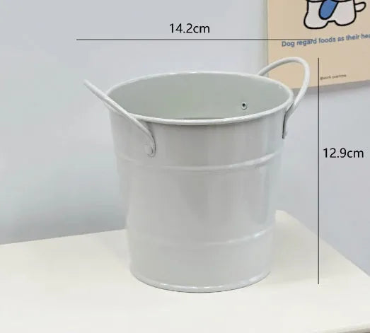 Round metal pen holder for desktop organisation available in multiple colours