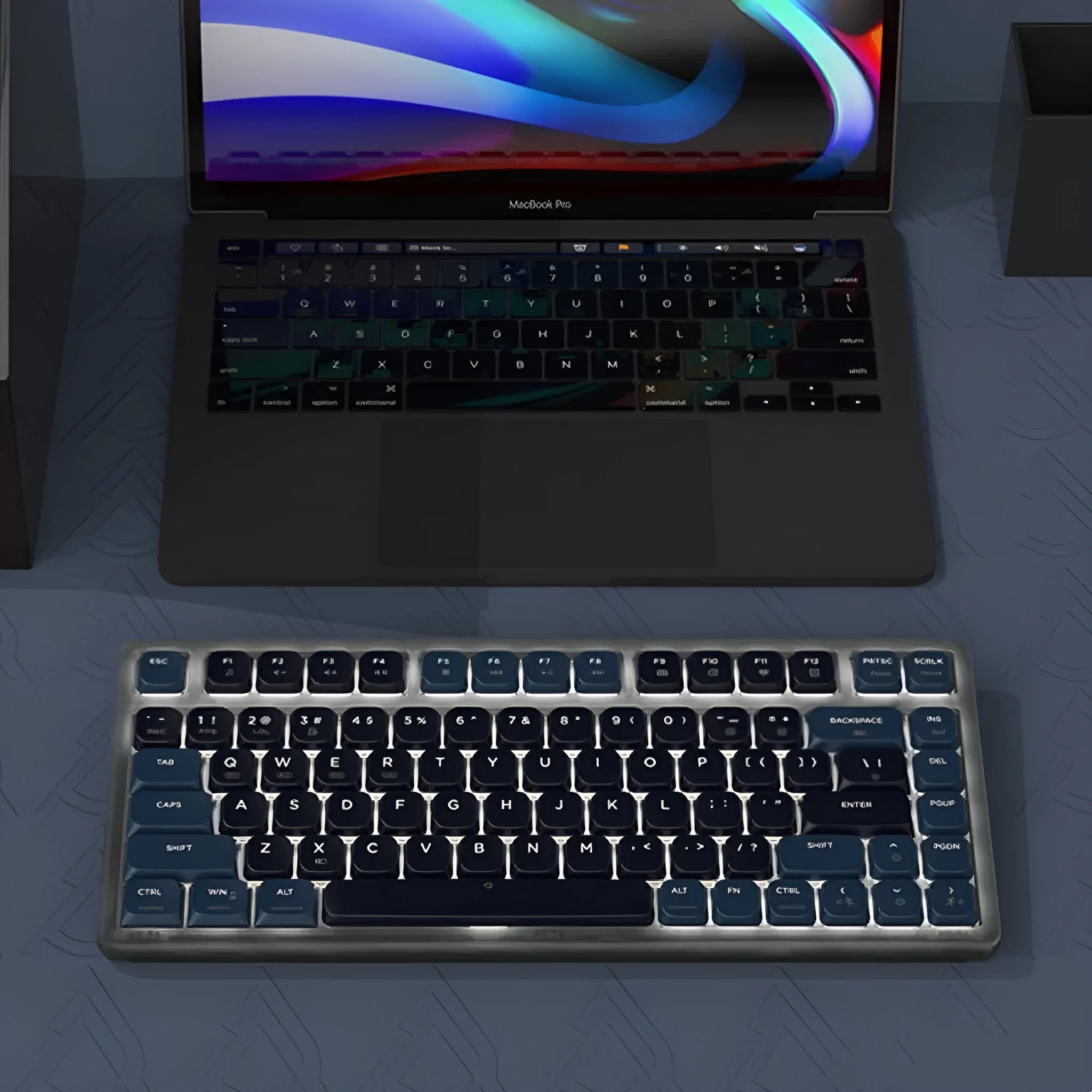 AJAZZ AK832PRO green 81-key mechanical keyboard with colour screen and RGB backlight
